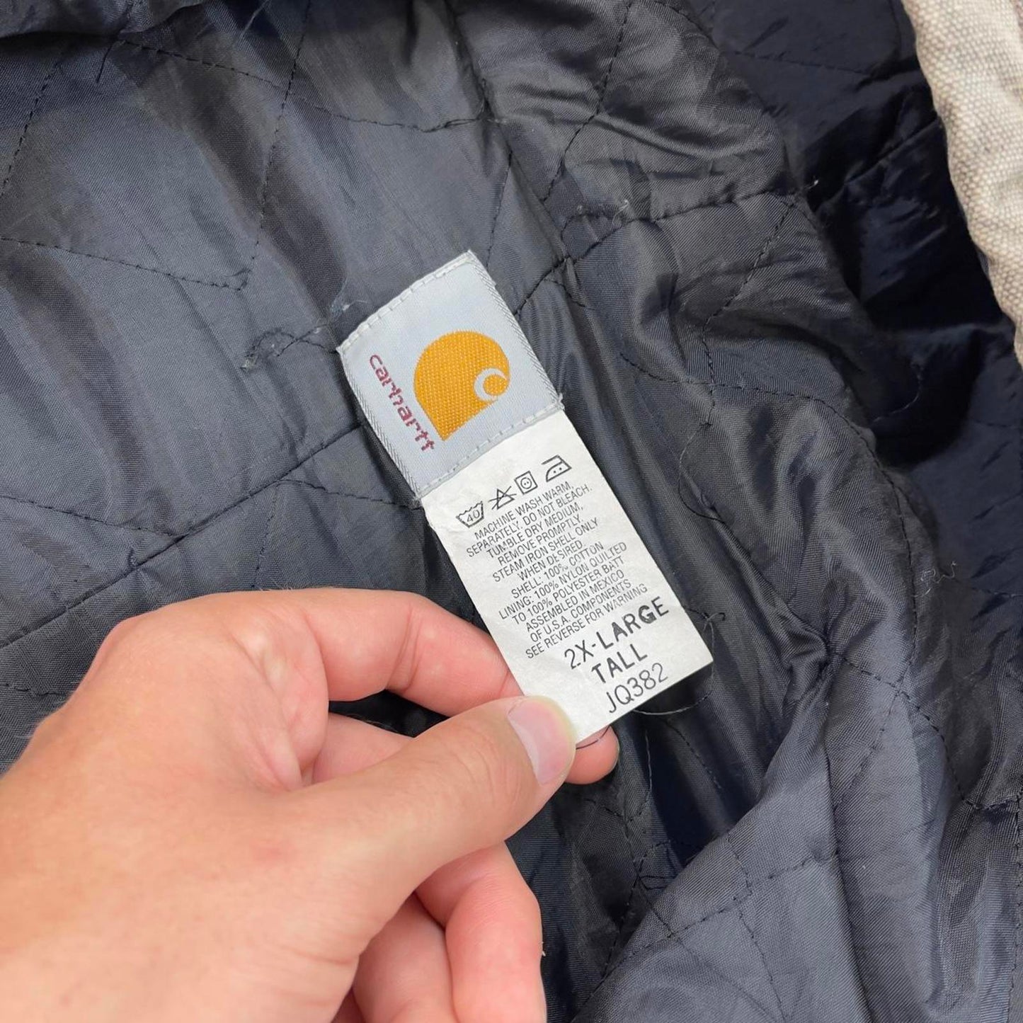 Vintage brown Carhartt hooded active jacket 2XL Tall canvas bomber