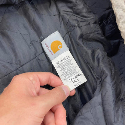 Vintage brown Carhartt hooded active jacket 2XL Tall canvas bomber