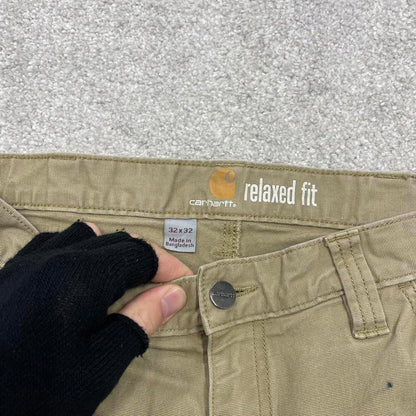 Carhartt carpenter jeans skate pants W32L32 beige canvas 90s skater style loose cargo pants