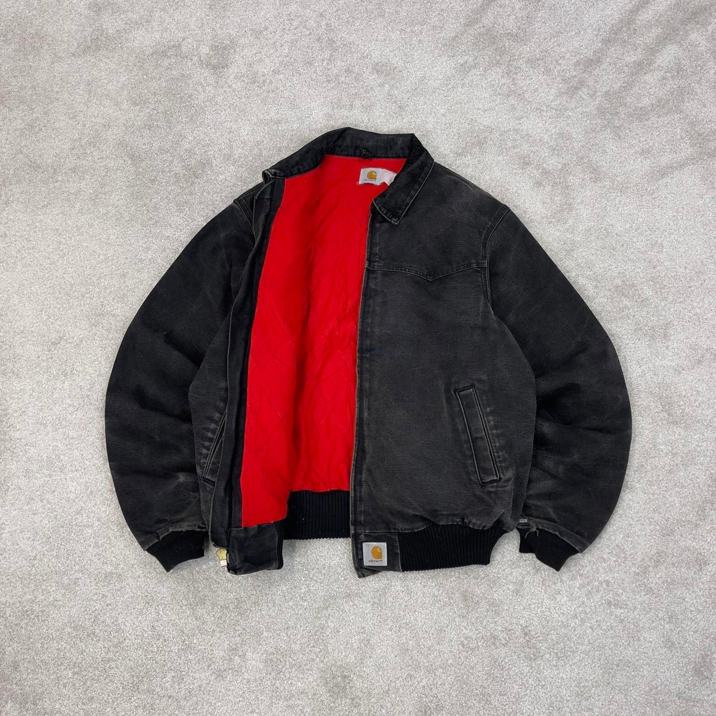 Vintage Black Carhartt Santa Fe Jacket XL canvas 90s style skater bomber