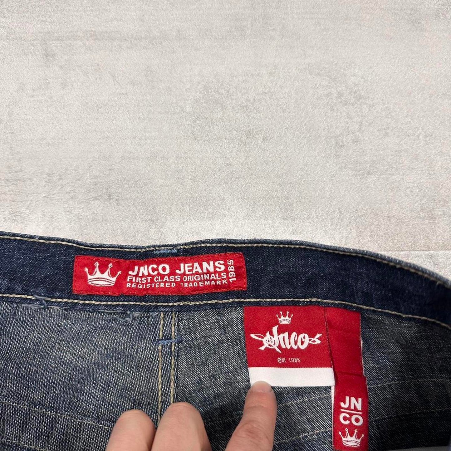 JNCO Serpent 8 Ball shorts W32 loose denim skater 90s style large design hip hop