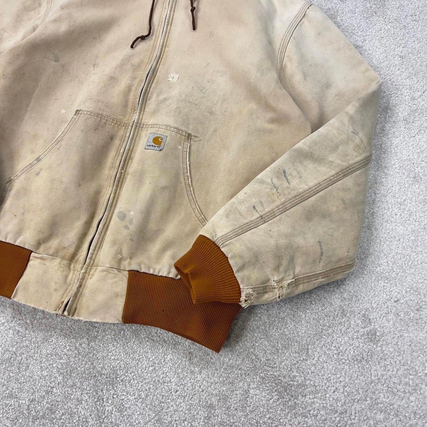 Vintage Carhartt hooded active jacket M canvas bomber