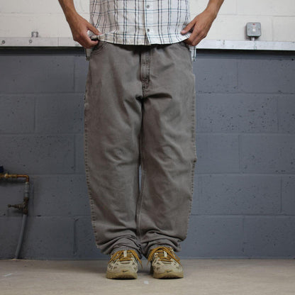 Carhartt carpenter pants relaxed y2k faded brown Loose straight leg skater style workwear pants
