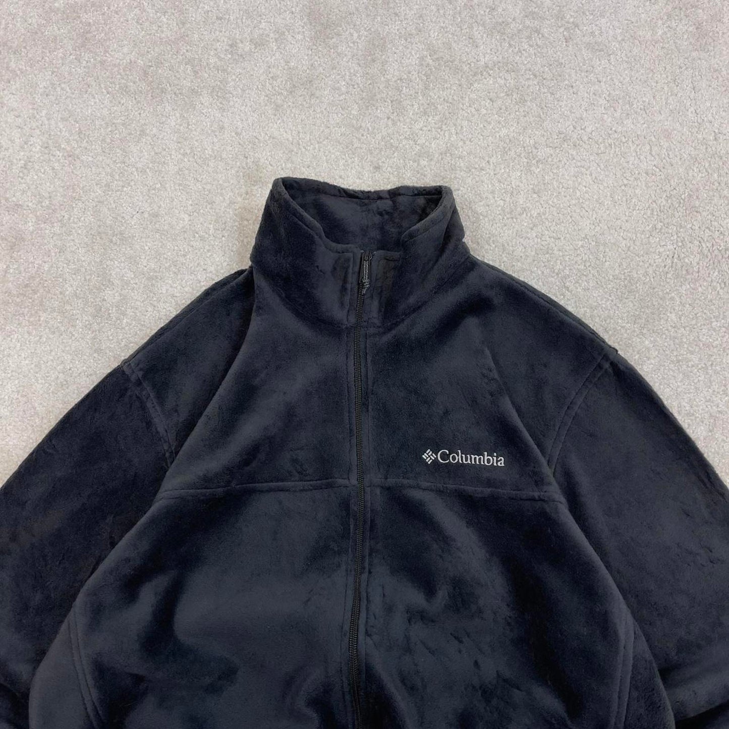 Grey Columbia technical zip up fleece Large y2k style autumn adjustable waist