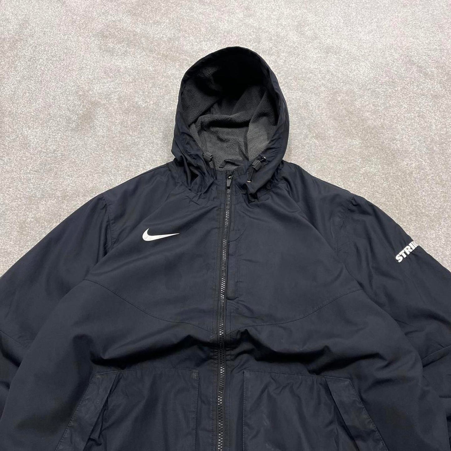 00s Nike technical windbreaker jacket XL men's black y2k hooded full zip up coat technical