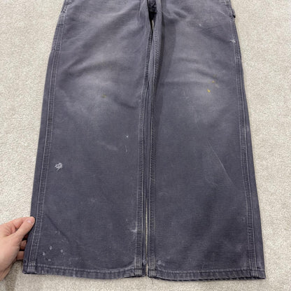 Vintage baggy Carhartt carpenter pants y2k navy Loose leg 100% cotton skater style workwear