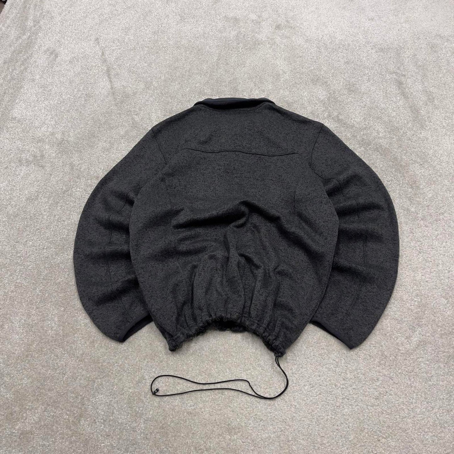 00s Columbia technical fleece L men's black full zip up y2k style autumn adjustable waist