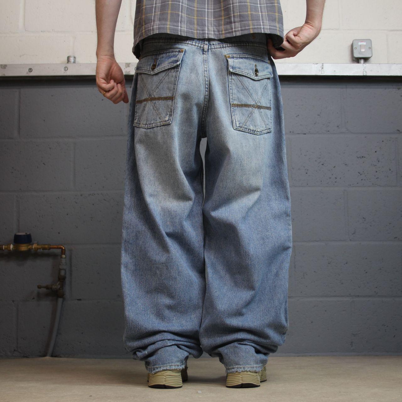 Y2K baggy Sean John jeans blue denim W38L32 Wide leg surf style pants
