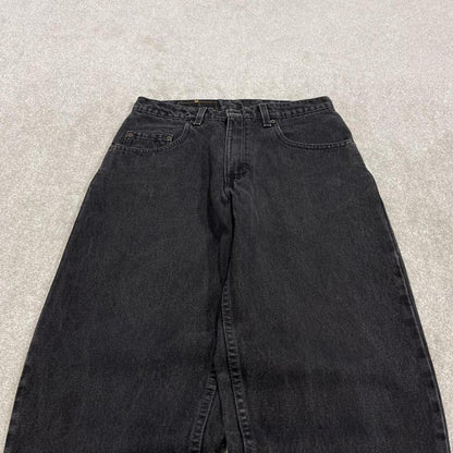 Vintage Levi's 560 jeans loose fit tapered leg black USA made 100% cotton denim pants red tab logo