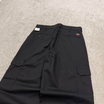 Vintage y2k work cargo pants loose black Chino style skate trousers Red Kap workwear patch logo