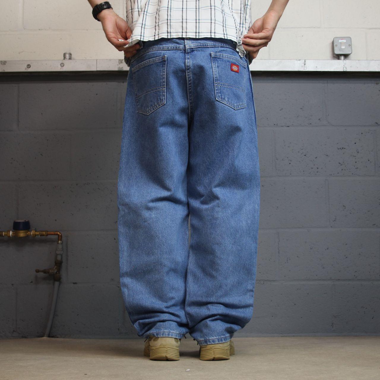 Dickies jeans loose straight denim y2k W38L30 blue Loose thick 100% cotton workwear skate pants