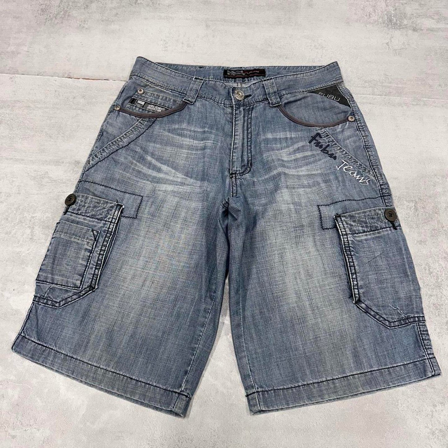 Mens FUBU denim cargo shorts W30