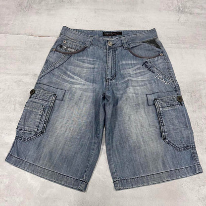 Mens FUBU denim cargo shorts W30