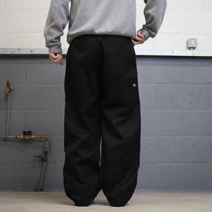 Y2k baggy fit Dickies double knee work pants black Loose leg chino style skate trousers