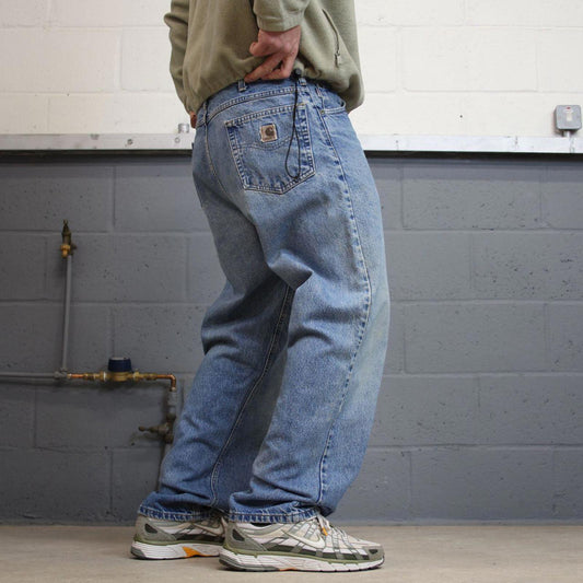 Vintage Carhartt jeans denim work pants blue 38x32 Loose relaxed fit skate style workwear pants