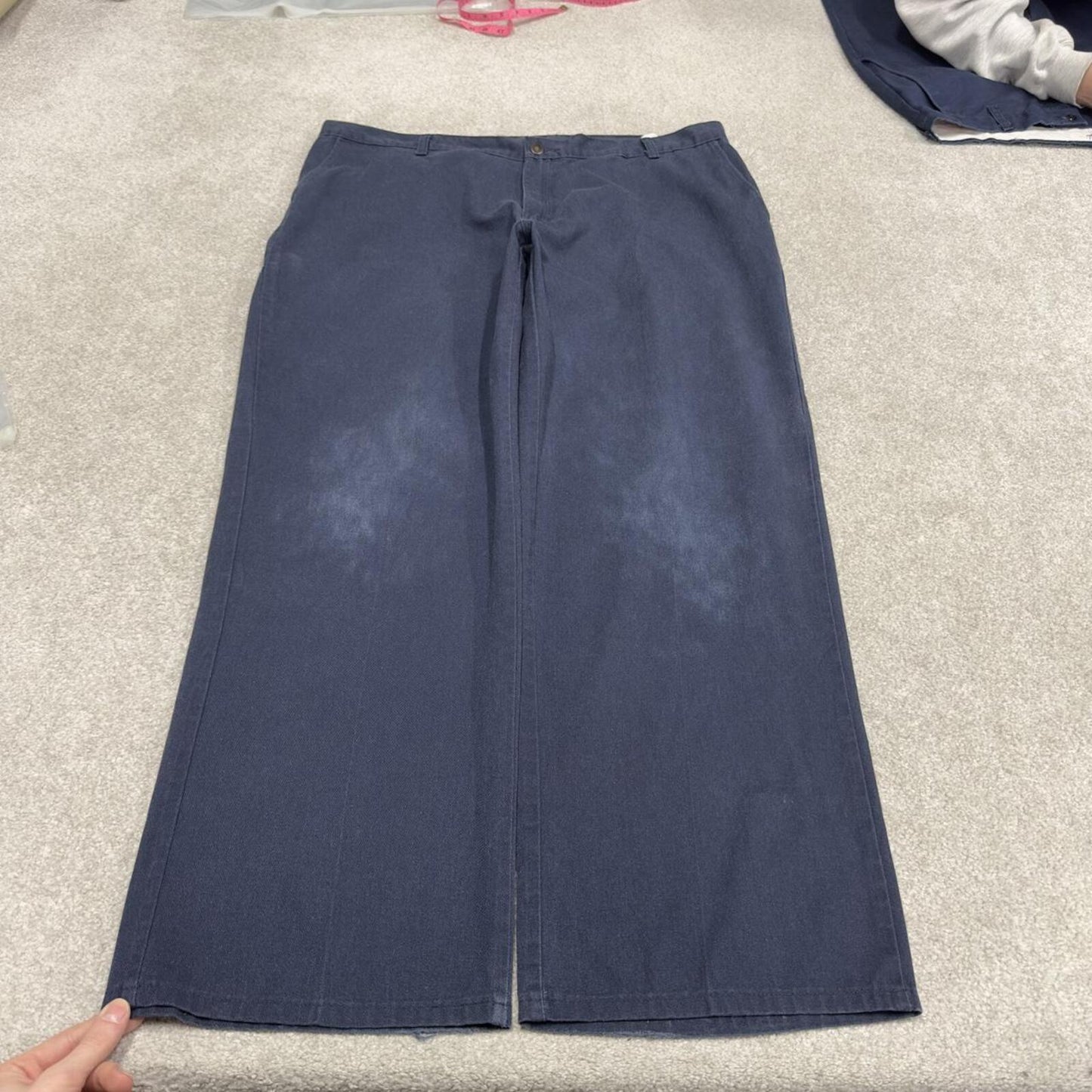 Baggy Dickies carpenter work pants navy W42L32 Wide leg chino style skate trousers