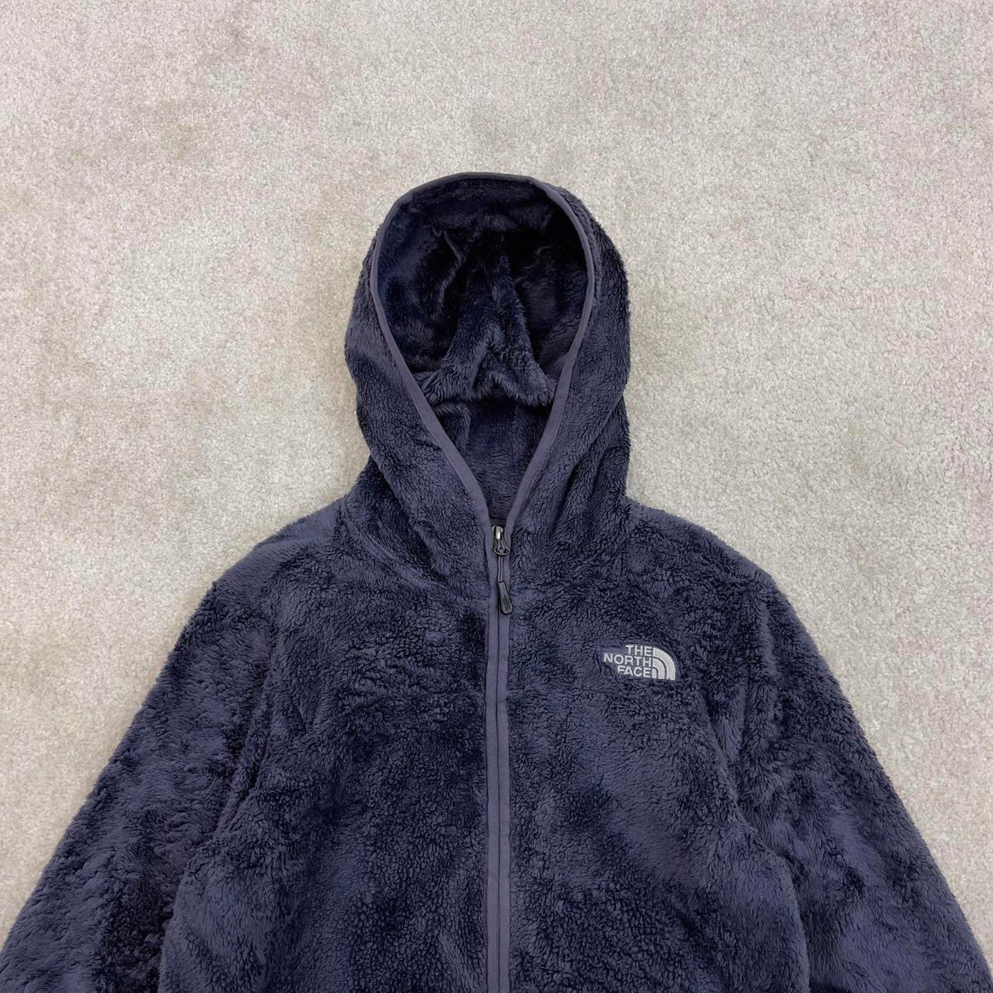 North Face technical hoodie fleece Small women's TNF purple grey full zip y2k style autumn