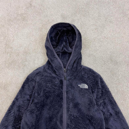 North Face technical hoodie fleece Small women's TNF purple grey full zip y2k style autumn