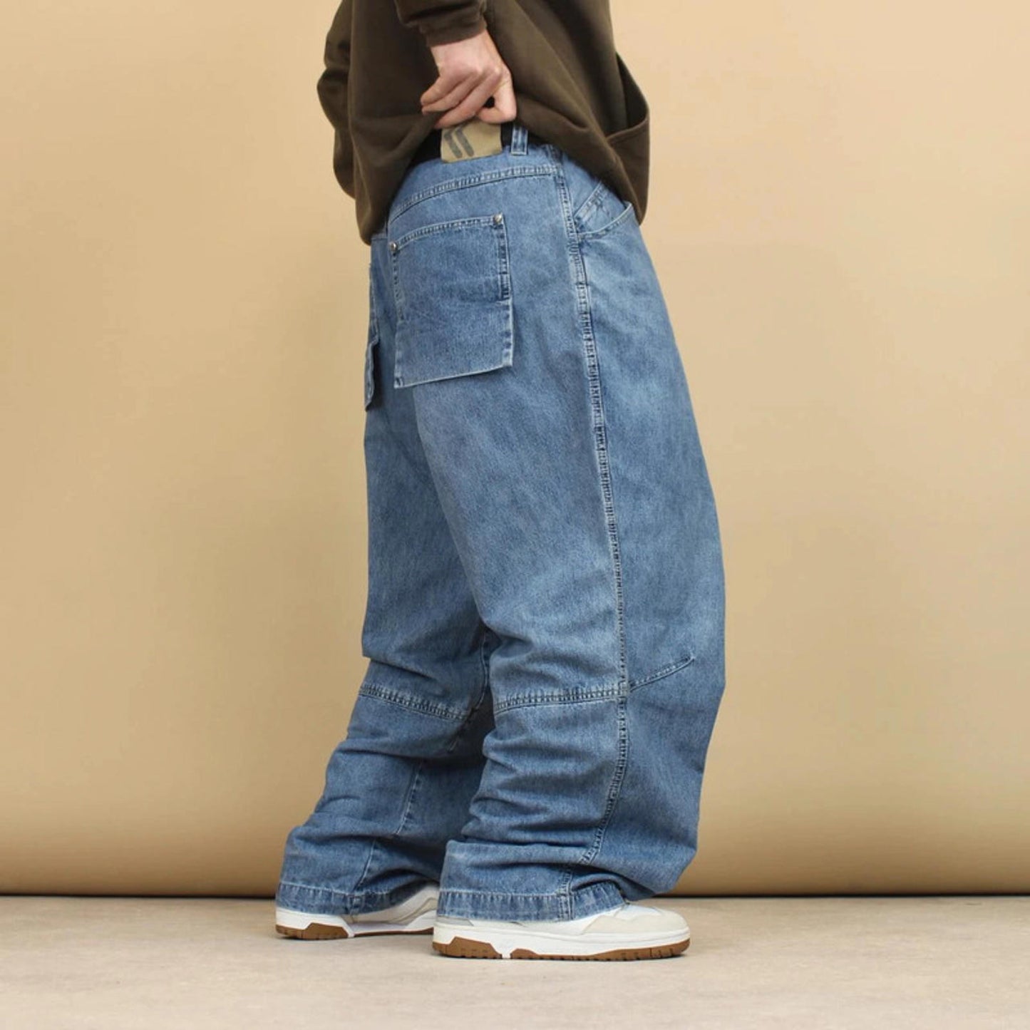 Blue Karl Kani baggy jeans W38L32 wide leg denim 90s style skater jeans