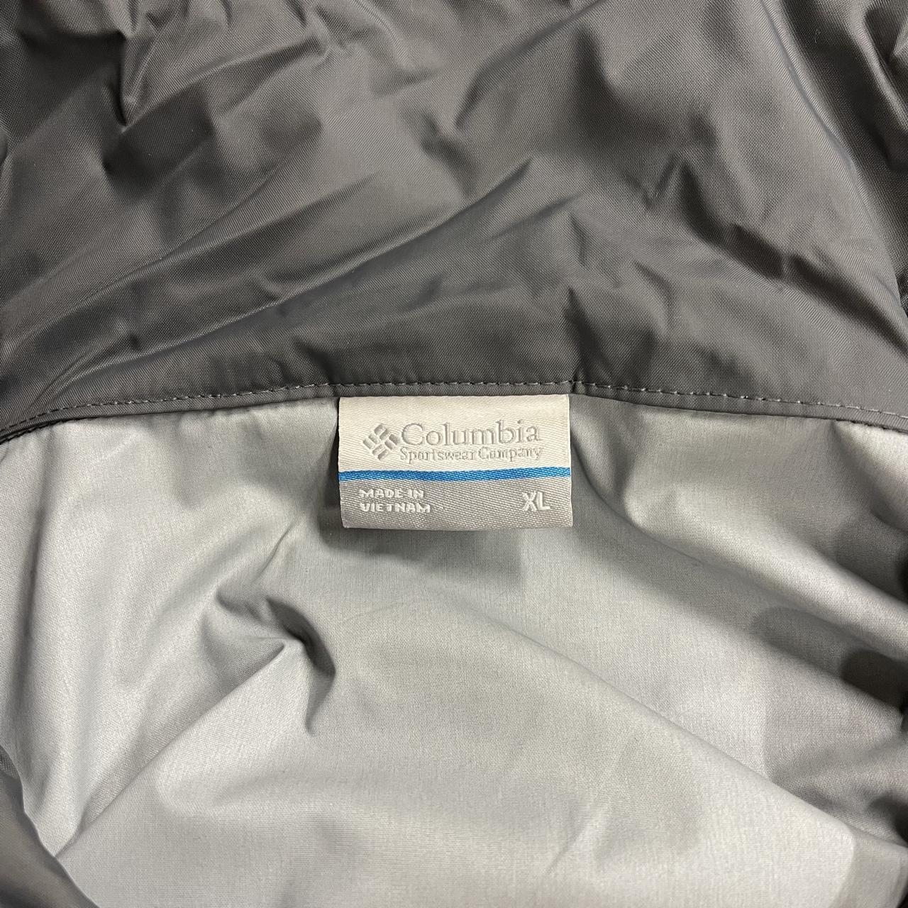 Columbia technical windbreaker jacket packable red grey two tone lightweight packable coat y2k