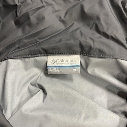 Columbia technical windbreaker jacket packable red grey two tone lightweight packable coat y2k