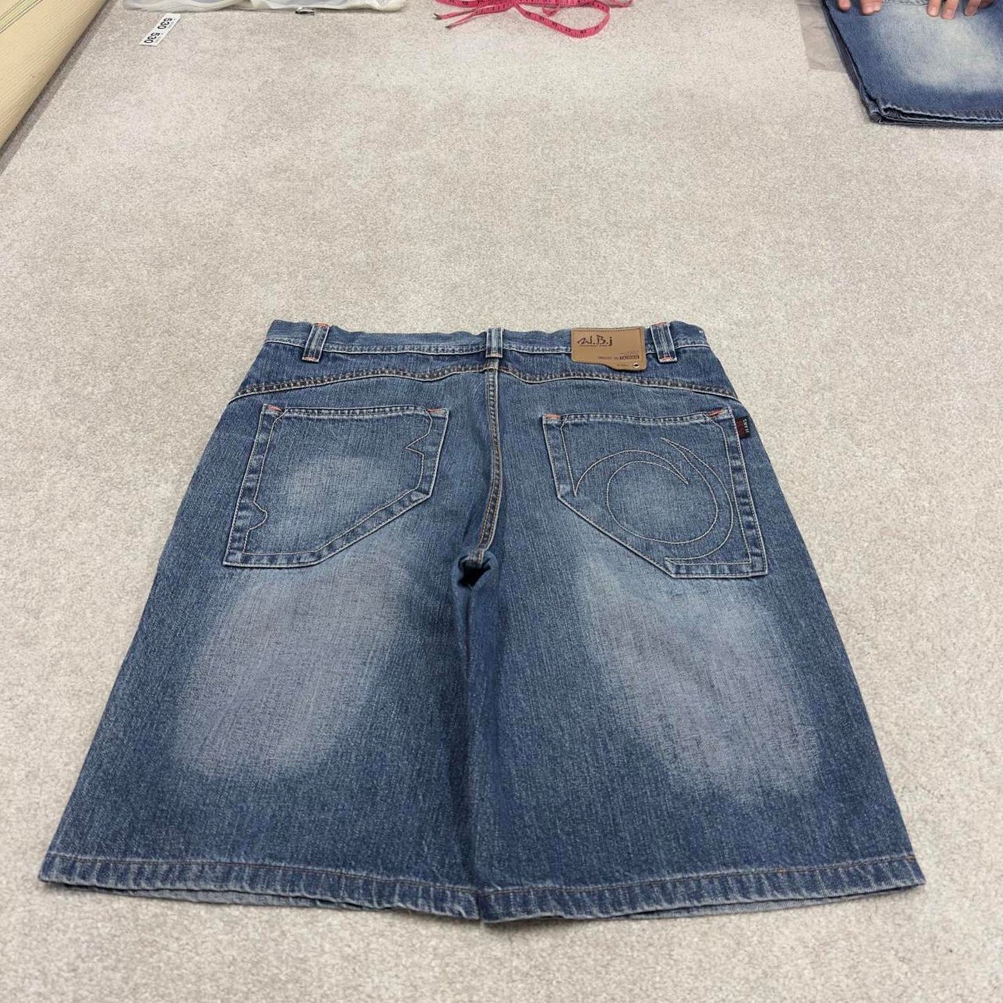 Vintage Y2k baggy shorts skater style blue Wide leg WBJ denim summer festival jorts