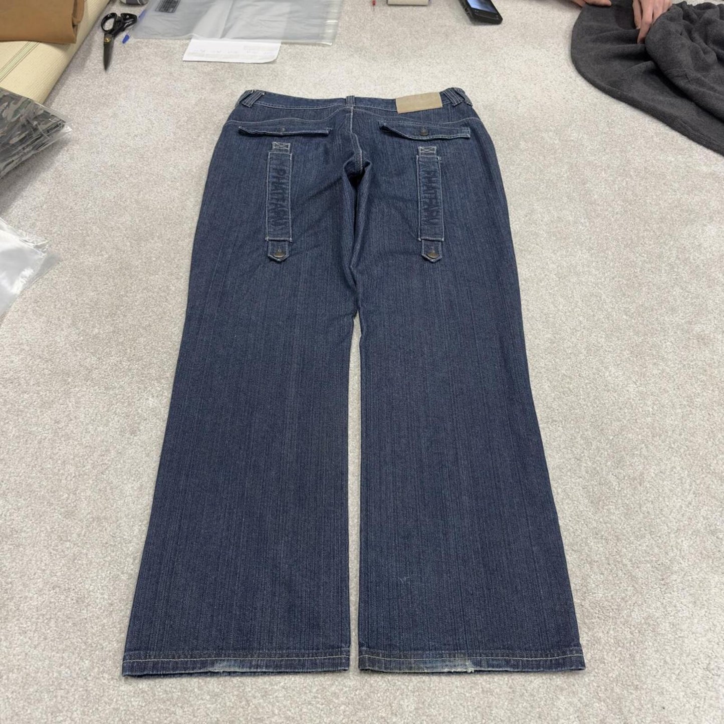Y2K Phat Farm jeans skater style blue Loose thick wide leg denim pants