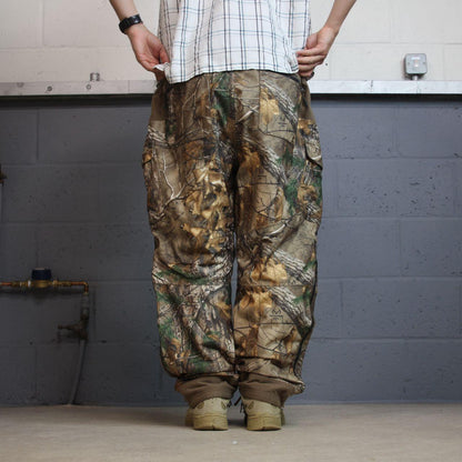 Cabela’s Realtree camo cargo pants XXL brown insulated utility hunting trousers