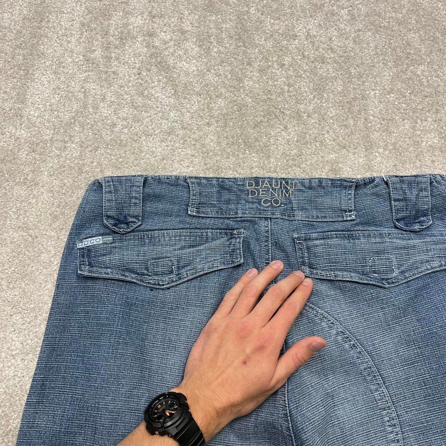 Djaunt baggy jeans W38L34 loose wide leg blue denim y2k style skater pants casual wear autumn