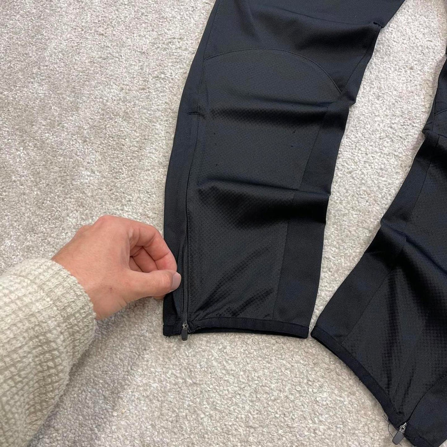 Black Nike Dri Fit trackies L y2k style joggers embroidered Swoosh logo track pants