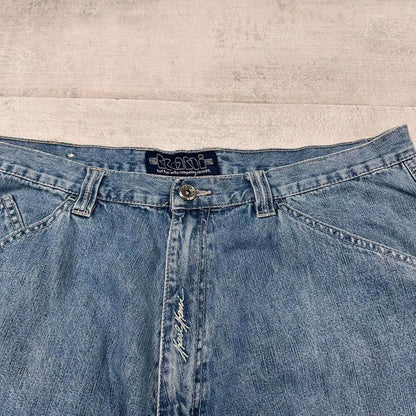 Blue Karl Kani baggy jeans W38L32 wide leg denim 90s style skater jeans