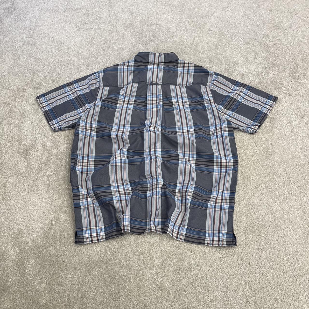 North Face checkered short sleeve shirt grey navy TNF Festival style surf check shirt