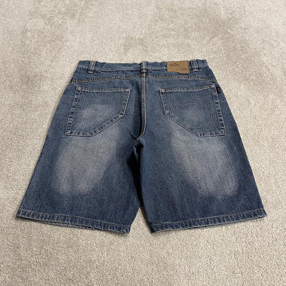 Baggy denim shorts y2k surf blue Loose fit WBJ summer festival jorts