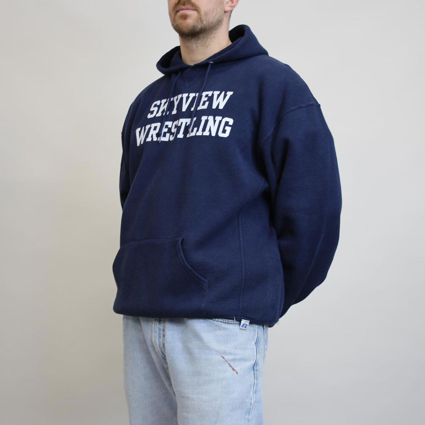Navy vintage Russell hoodie XXL