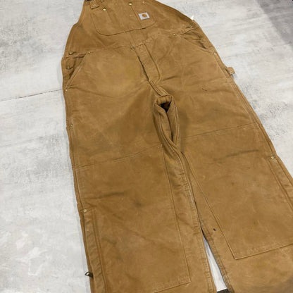 Vintage Carhartt dungarees W40 L31 mens canvas overalls tan utility worker