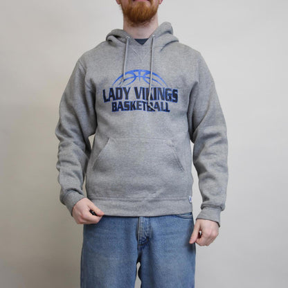 Grey Russell Athletic hoodie S boxy pullover jumper print design