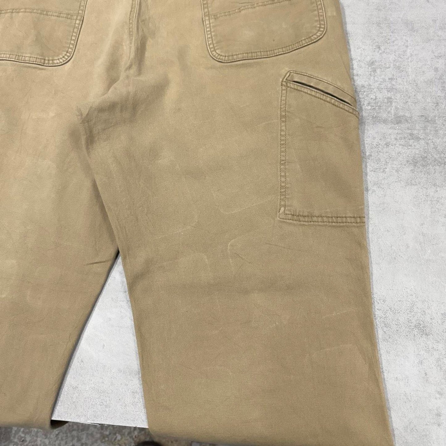 Tan Carhartt carpenter trousers W40L30 loose relaxed skater pants patch logo
