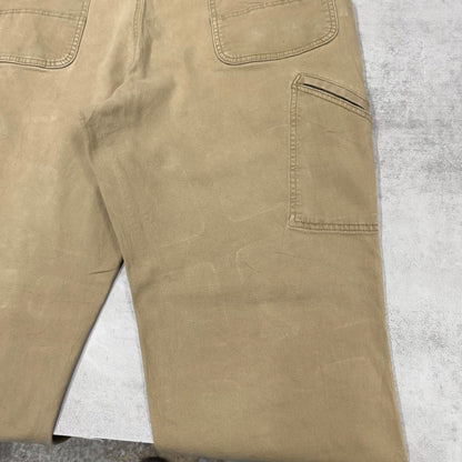 Tan Carhartt carpenter trousers W40L30 loose relaxed skater pants patch logo