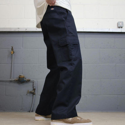 Loose Dickies cargo trousers W32L30 navy chino style relaxed skater cargo pants
