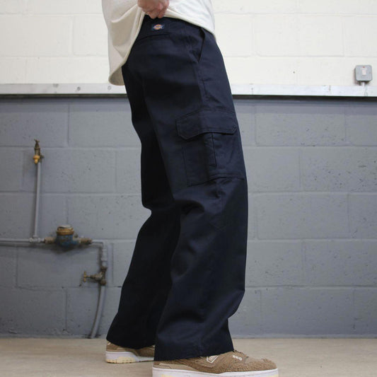 Loose Dickies cargo trousers W32L30 navy chino style relaxed skater cargo pants