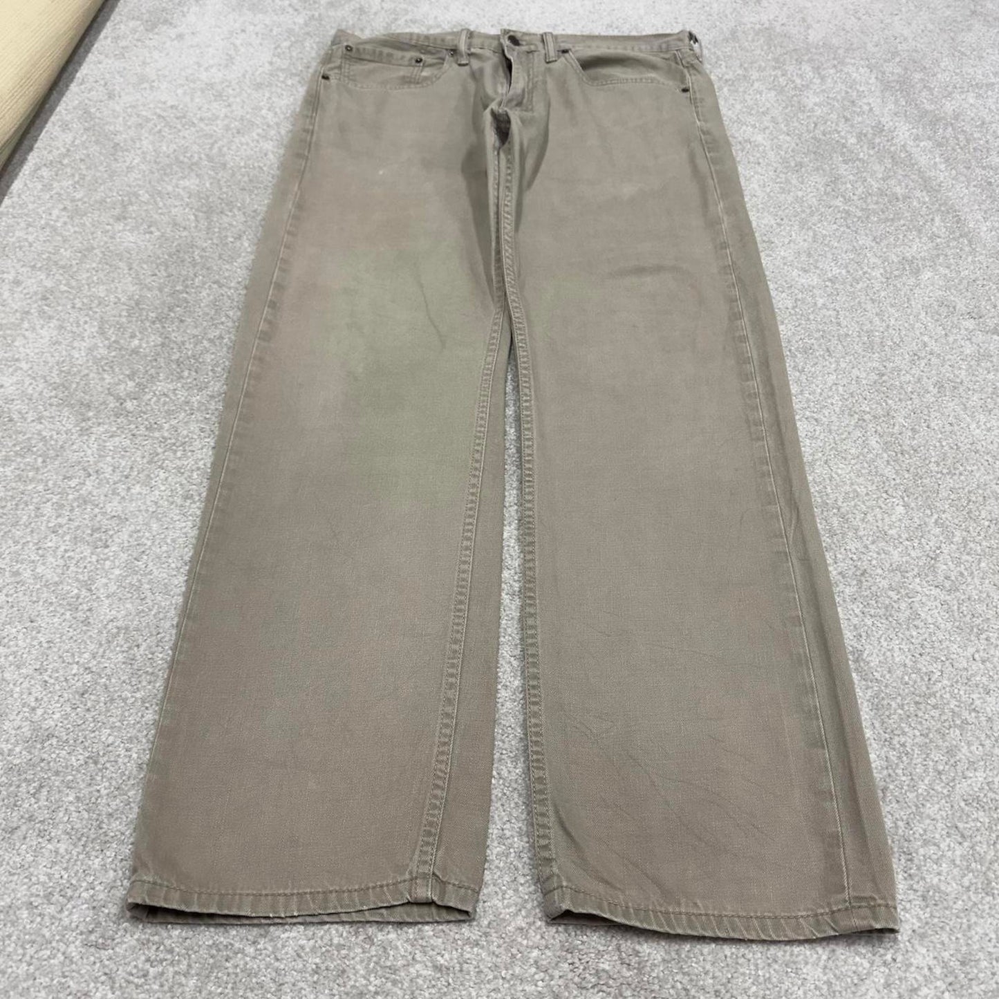 Levis 505 jeans straight leg W36L32 beige loose y2k style pants red tab logo