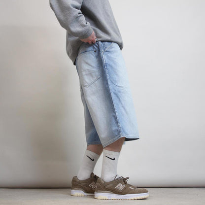 Baggy Ecko Unltd denim shorts W34 long wide leg 90s style skater jorts