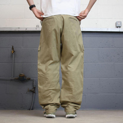 Wrangler cargo pants skater workwear W36L32 Khaki loose y2k carpenter trousers casual streetwear USA