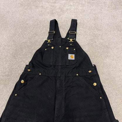 Vintage Carhartt dungarees W34L28 mens canvas overalls black utility worker skater