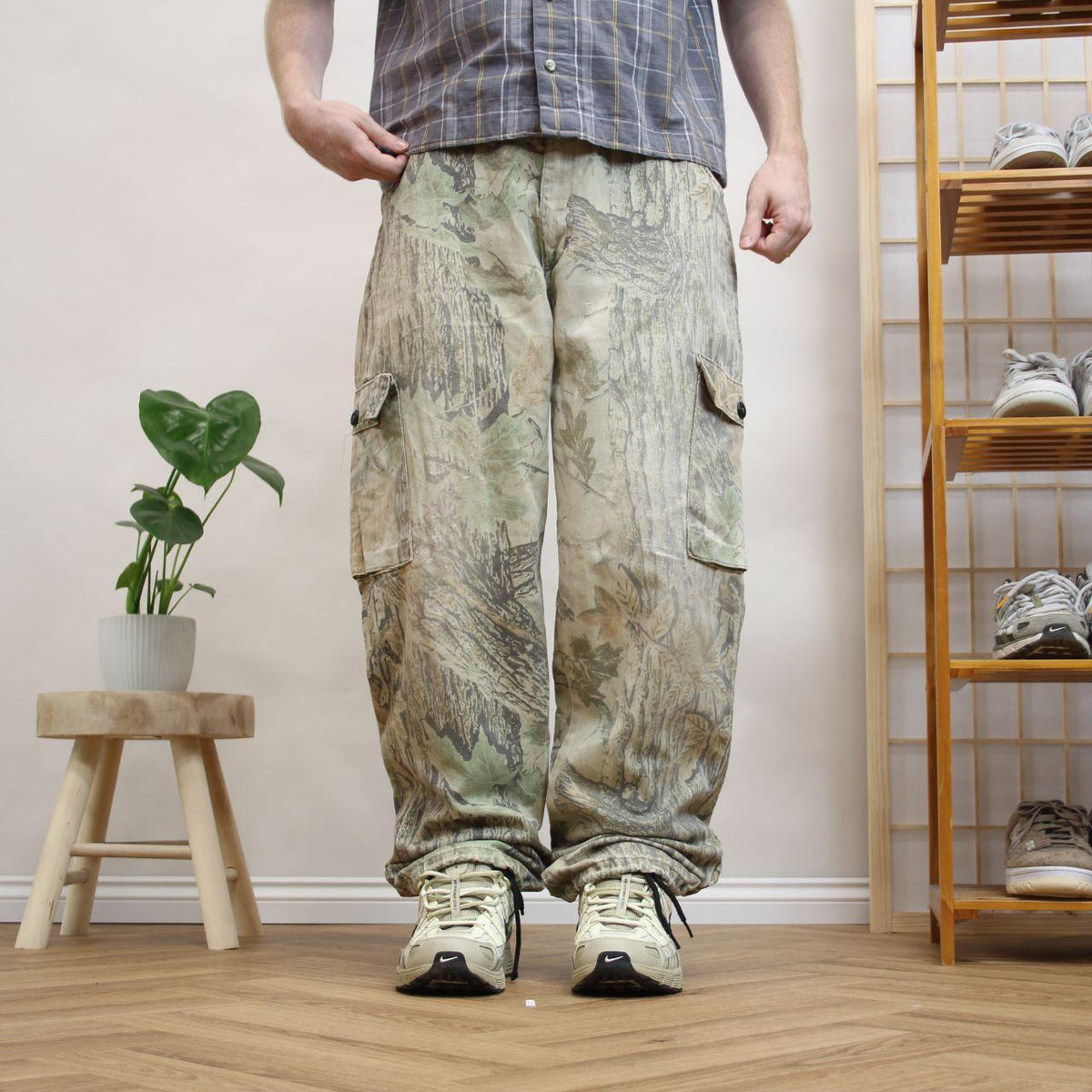 Vintage Liberty baggy camo cargo pants Loose floaty Realtree camouflage utility combat trousers