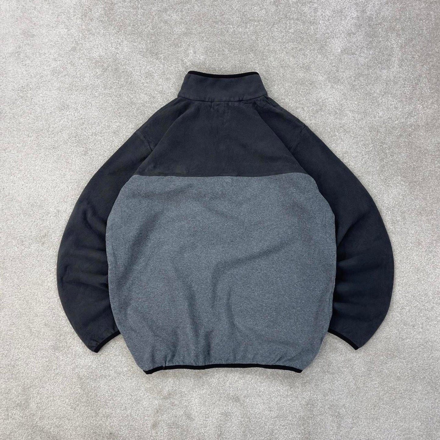 Grey Columbia technical fleece Large y2k style snap T popper autumn fall fashion pull over