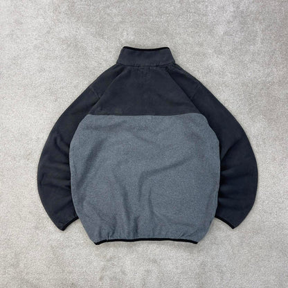 Grey Columbia technical fleece Large y2k style snap T popper autumn fall fashion pull over