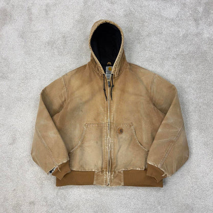 Vintage Carhartt hooded active jacket L canvas bomber