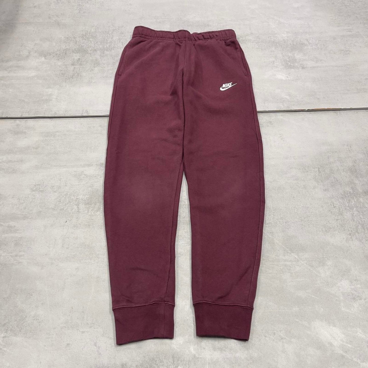 Y2k burgundy Nike joggers S mens gym comfy sweatpants swoosh logo