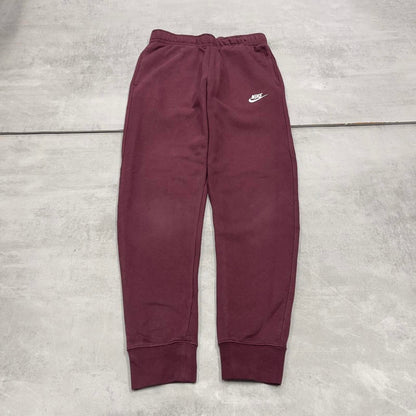 Y2k burgundy Nike joggers S mens gym comfy sweatpants swoosh logo